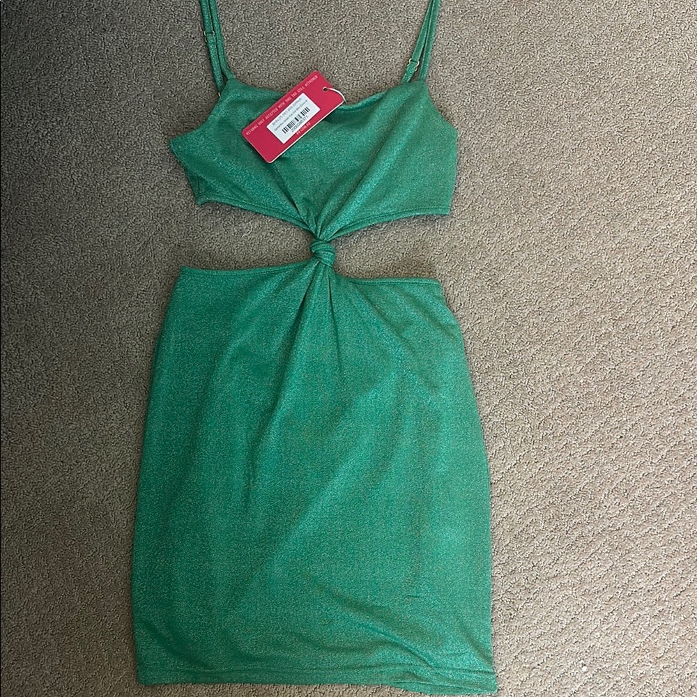 Beginning Boutique Emerald Cutout Dress